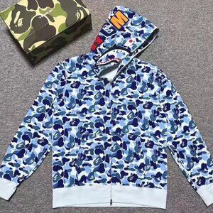 Brand new Bape shark head white camouflage sweatshirt